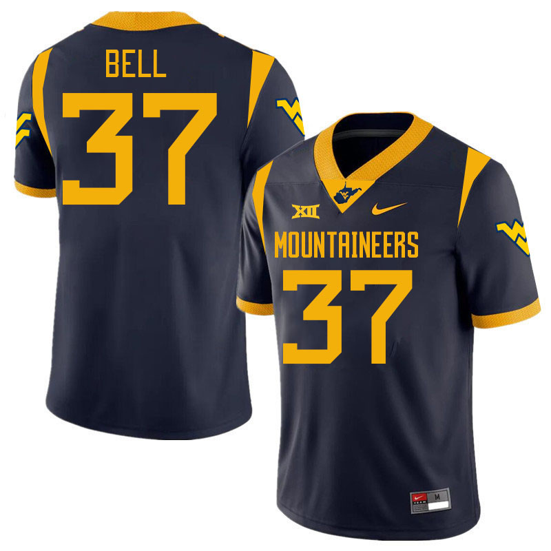 Men #37 Jayden Bell West Virginia Mountaineers College 2024 New Uniforms Football Jerseys Stitched S